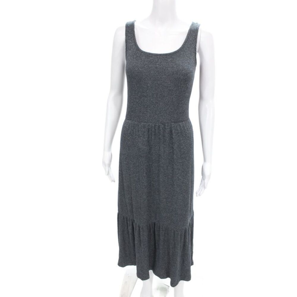 Daily/Ritual Women Gray Tank Dress Sleeveless Scoop Neck Knee Length Size S